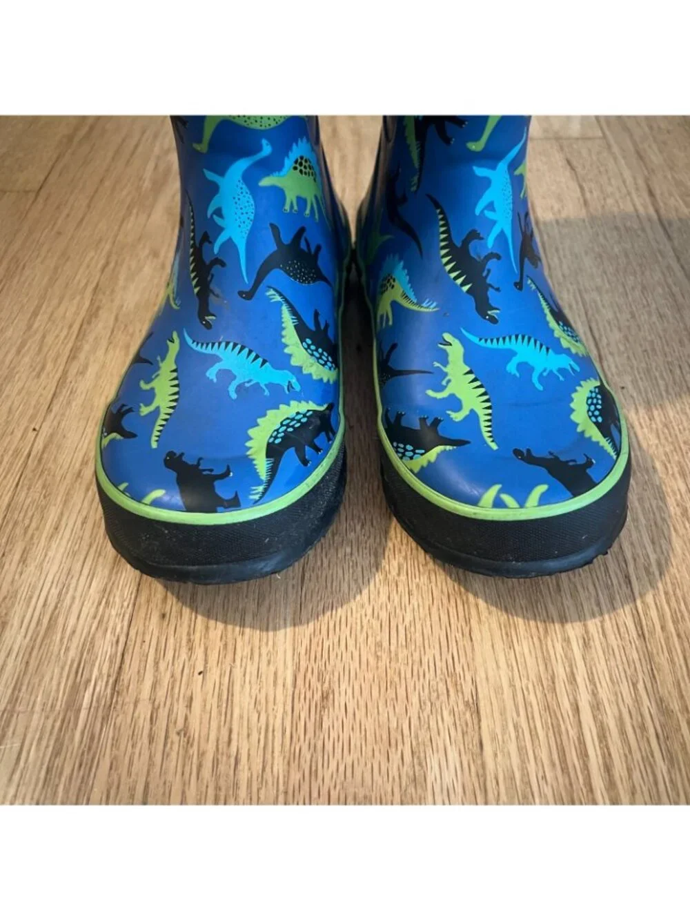 Bogs Kids Puddle Blue Dinosaur Rubber Rain Boots Youth Size 2